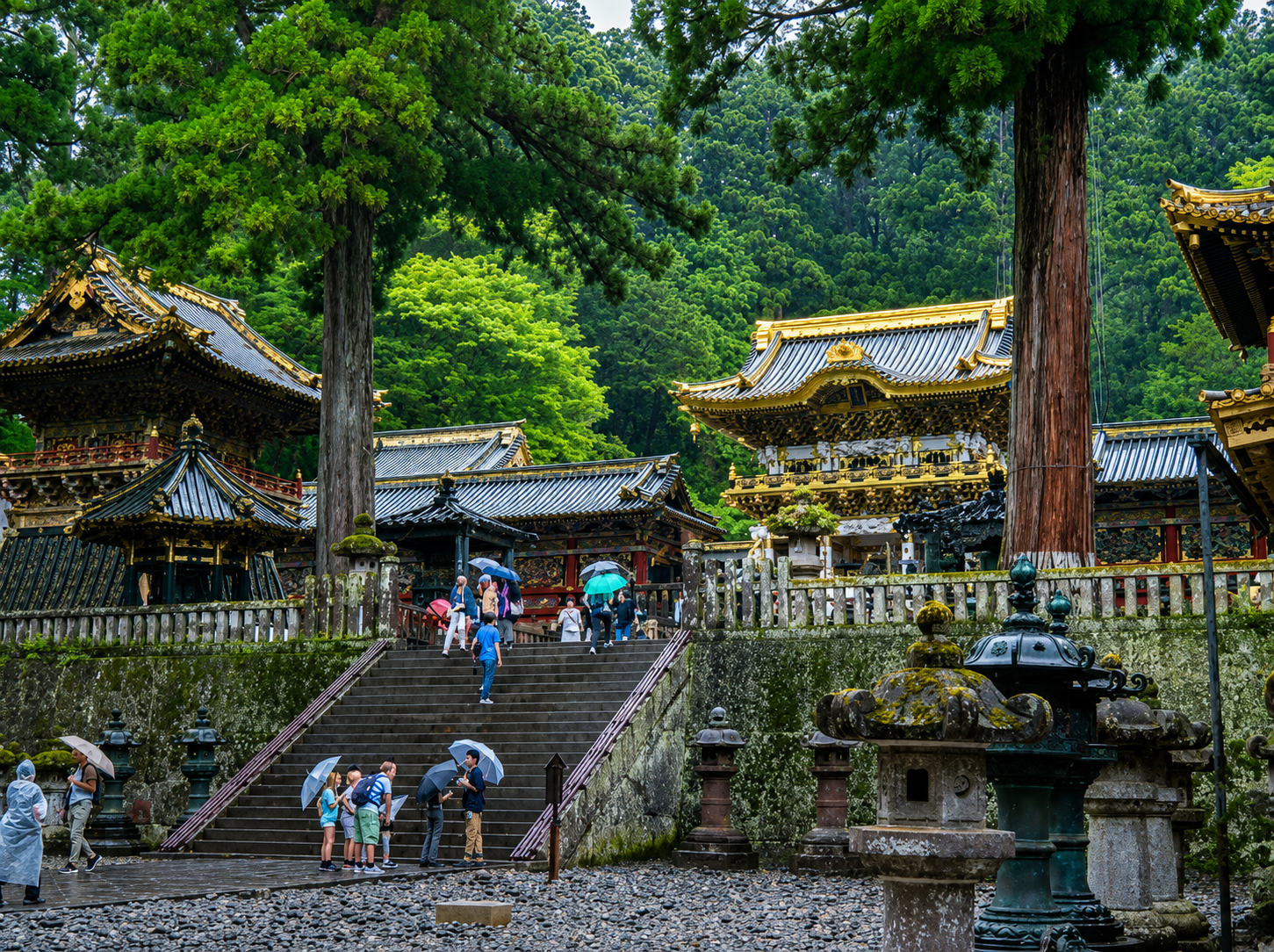 Ornate golden details of a historic Shinto shrine building on a guided Nikko day trip