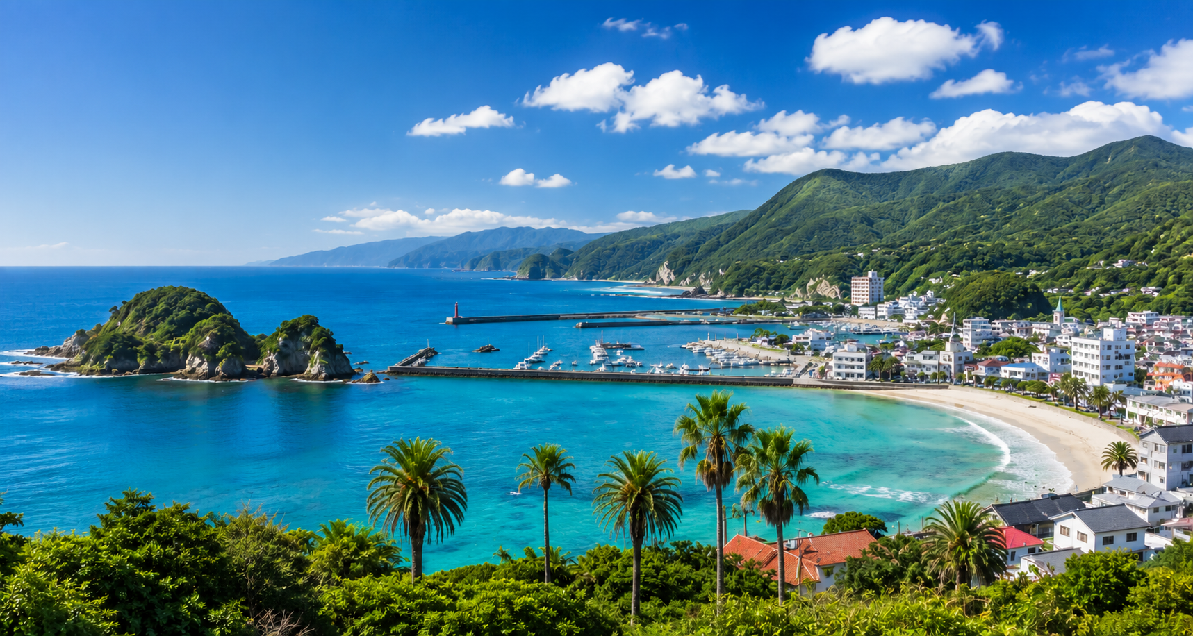 The coastline of the Izu Peninsula near Shimoda and Atami